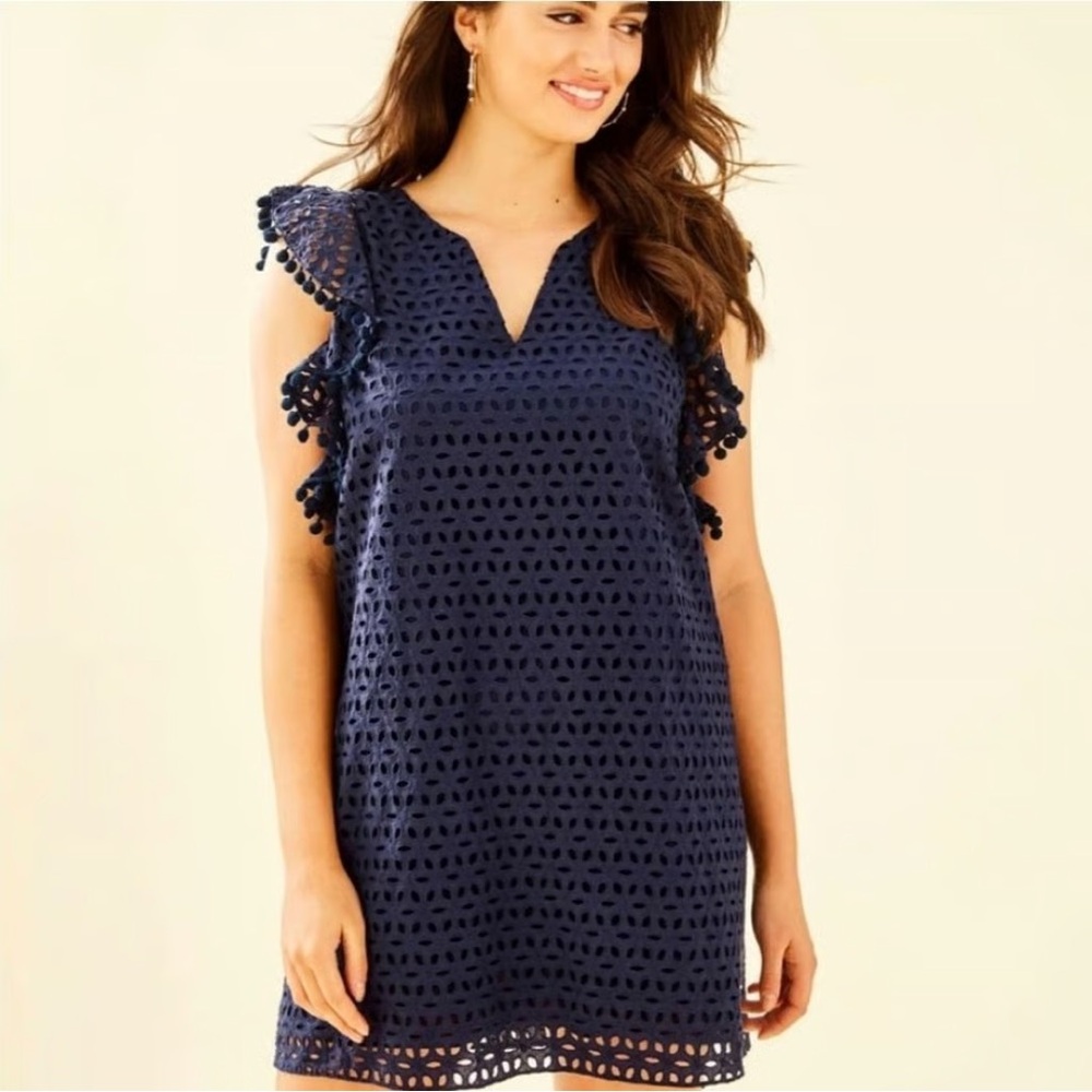GUC Lilly Pulitzer Navy Astara Eyelet Dress